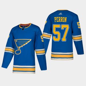 Herren St. Louis Blues Eishockey Trikot David Perron #57 2018-19 Blau Authentic Heritage Alternate